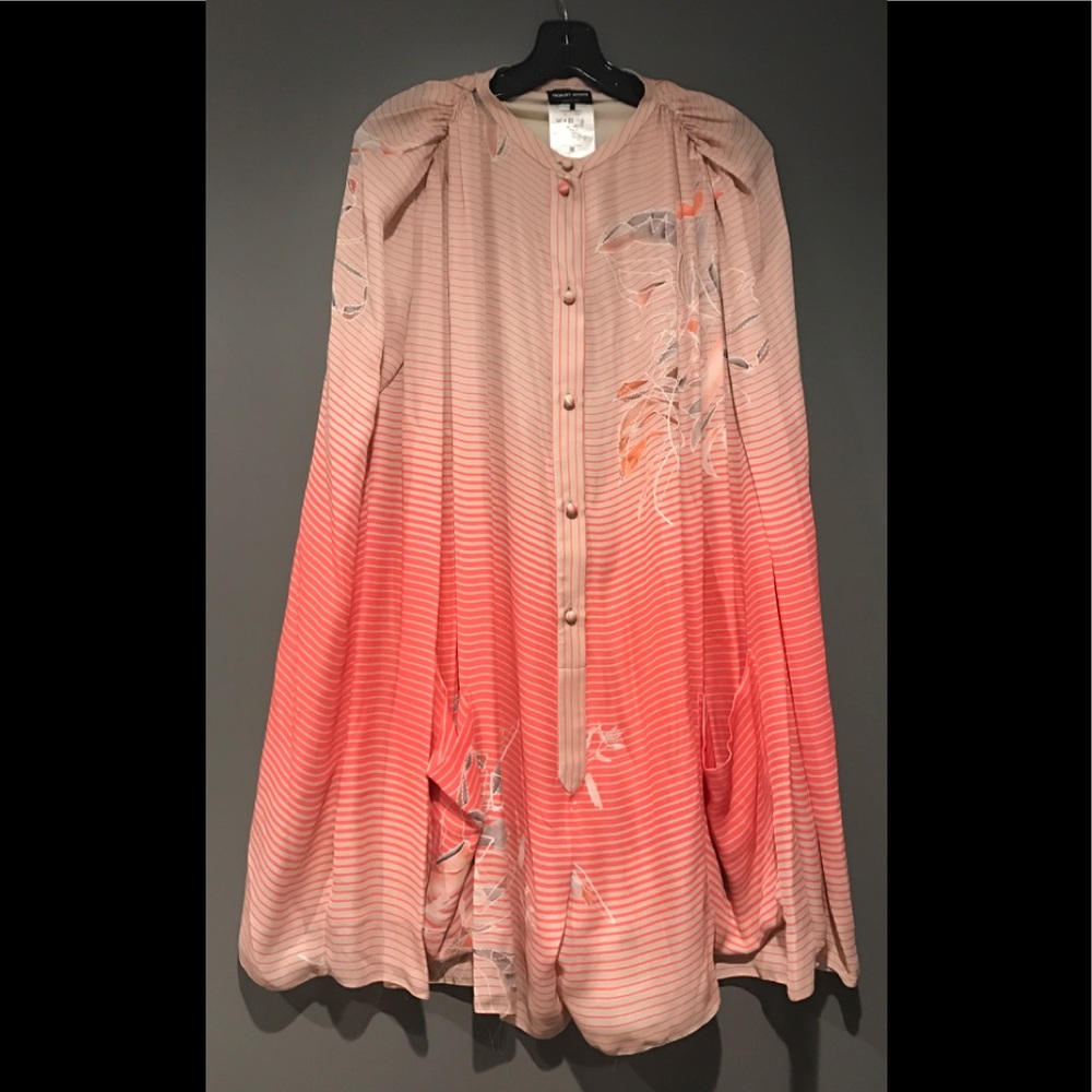 Giorgio Armani coral striped silk romper